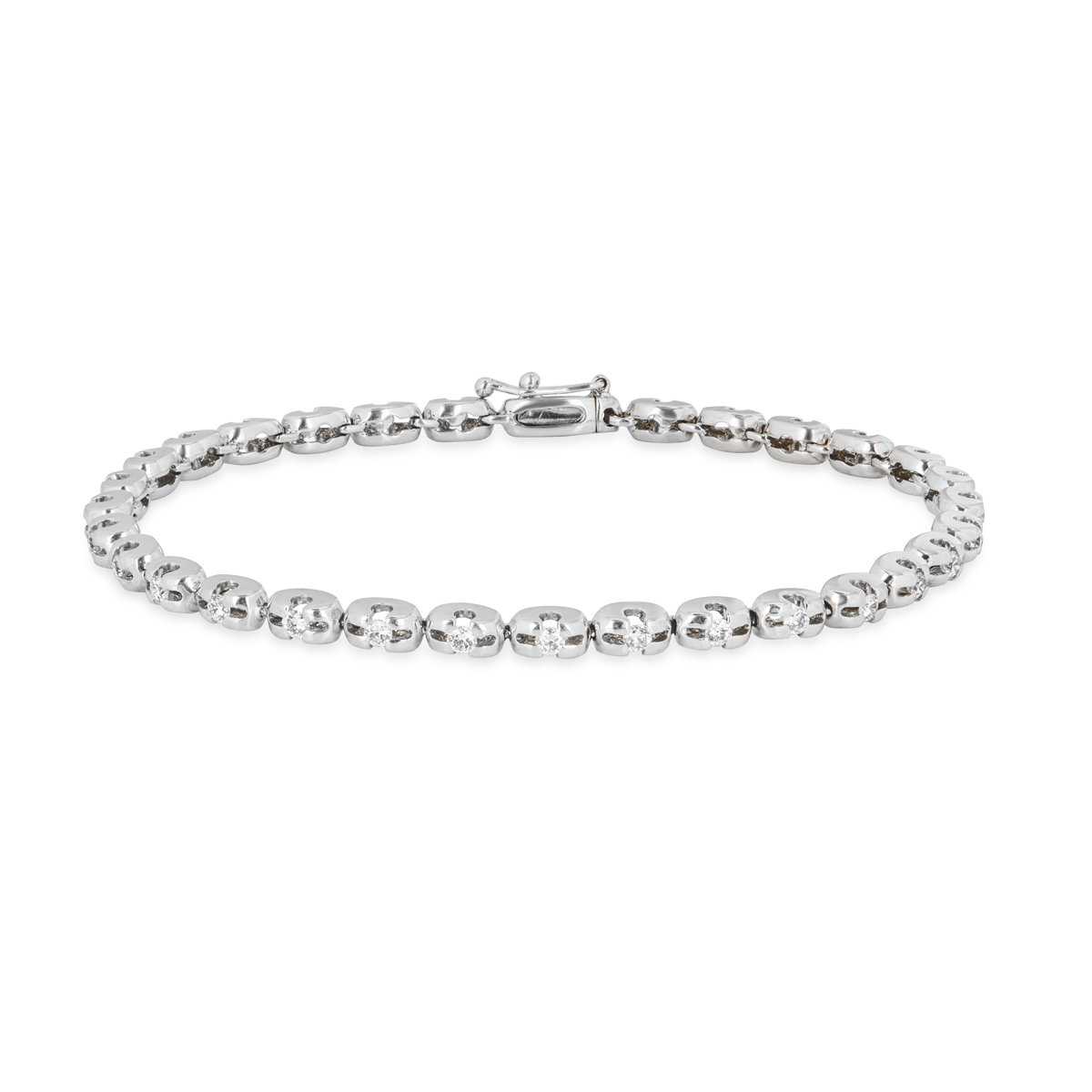 White Gold Diamond Link Bracelet 0.90ct